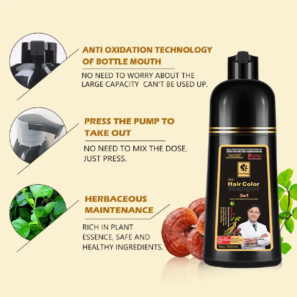 3-in-1 Herbal Hair Dye and Blackening Shampoo - 11