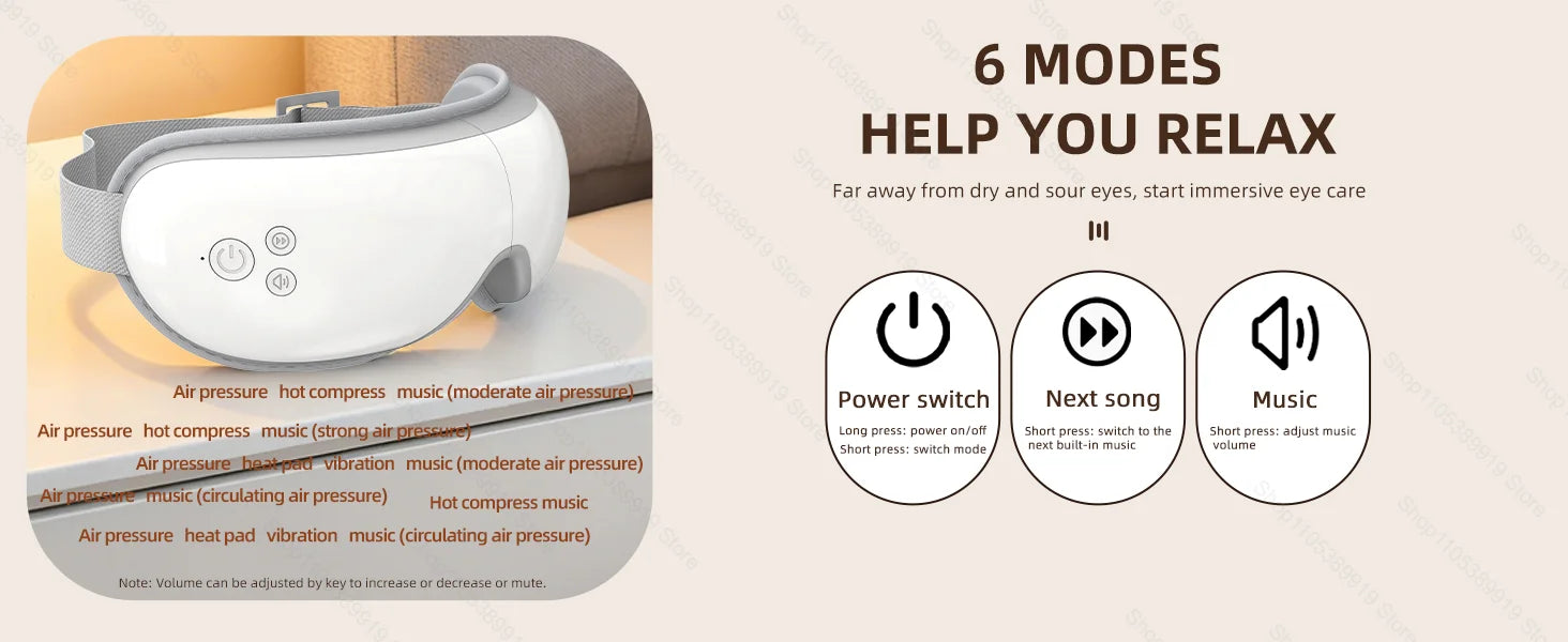 Heated Eye Massager with Vibration for Stress Relief - 9