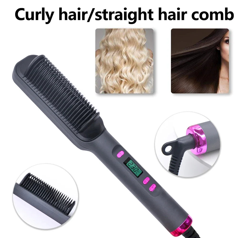 Professional Ceramic Hair Straightening Brush - 6