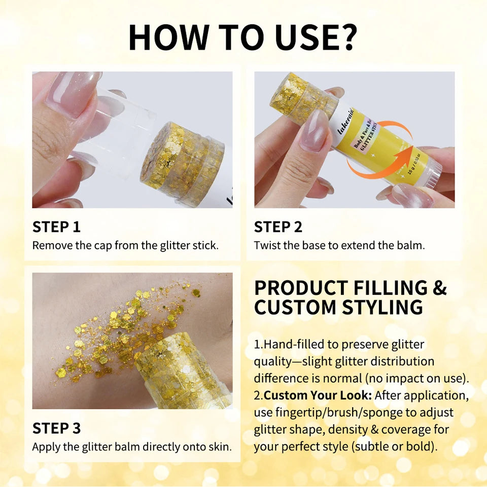 Waterproof Shimmer Glitter Glow Stick for Face and Body - 15