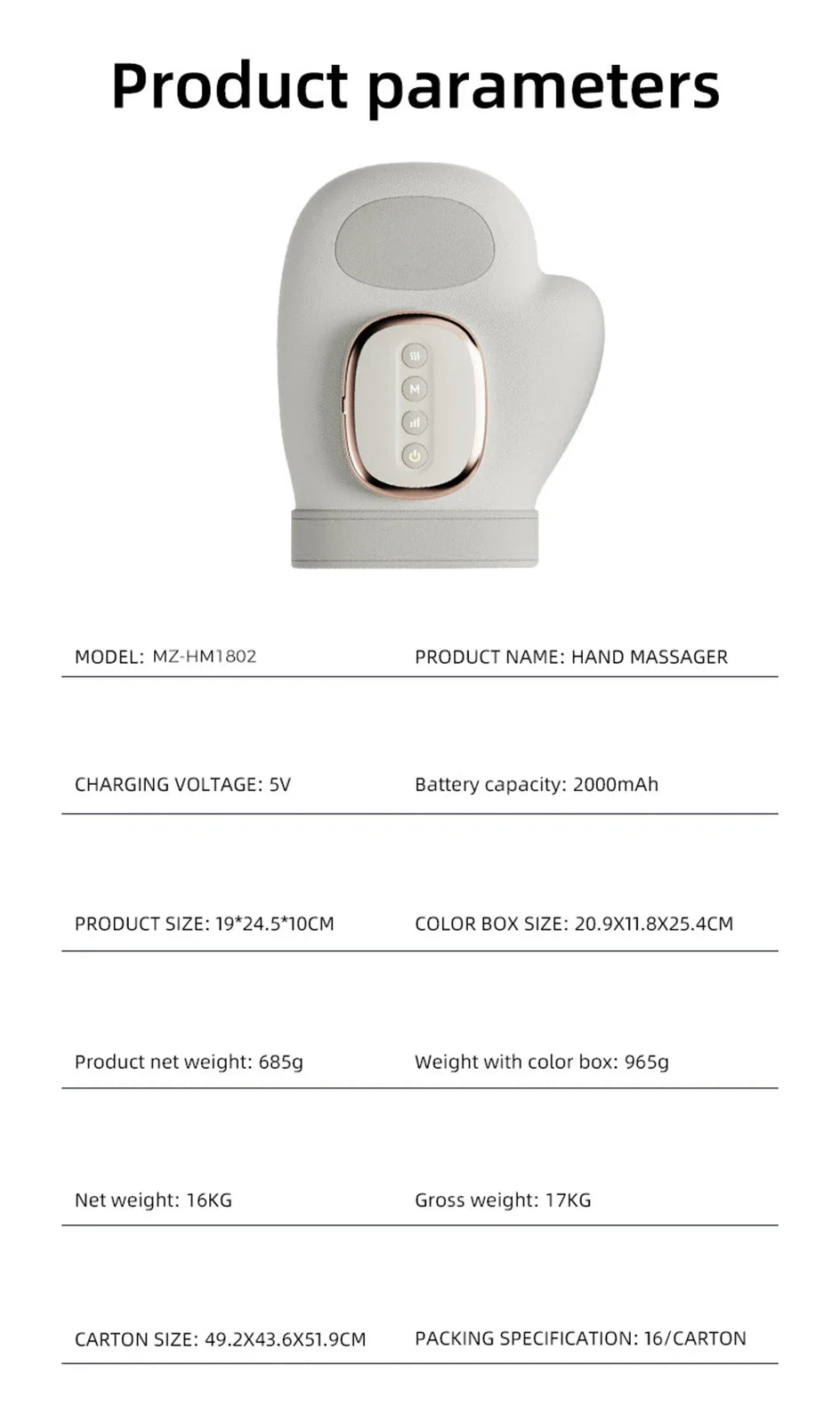 Wireless Heated Hand Massager with Air Compression - 16