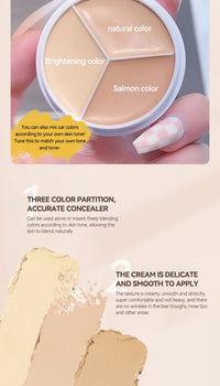 3-Color Cream Concealer Palette for Flawless Skin