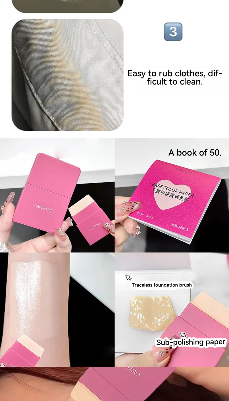 Portable Silicone Foundation Brush and Color Palette Set - 9