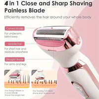 4-in-1 Rechargeable Electric Lady Shaver for Face and Body