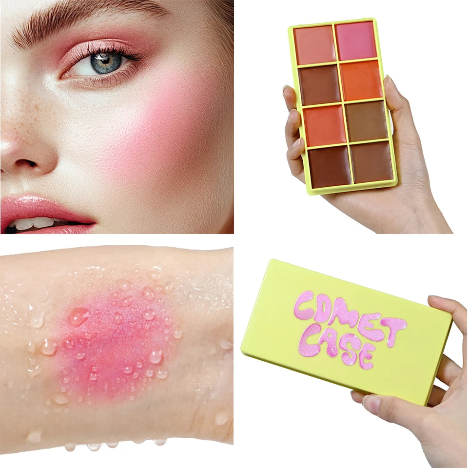 8-Color Cream Blush and Contour Palette - 18