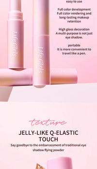 Water-Gloss Shimmer Eyeshadow Stick for Long-Lasting Makeup