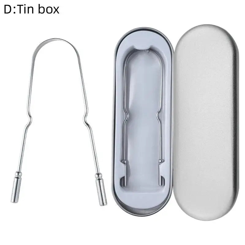 Professional Metal Tongue Scraper for Fresh Breath - 26