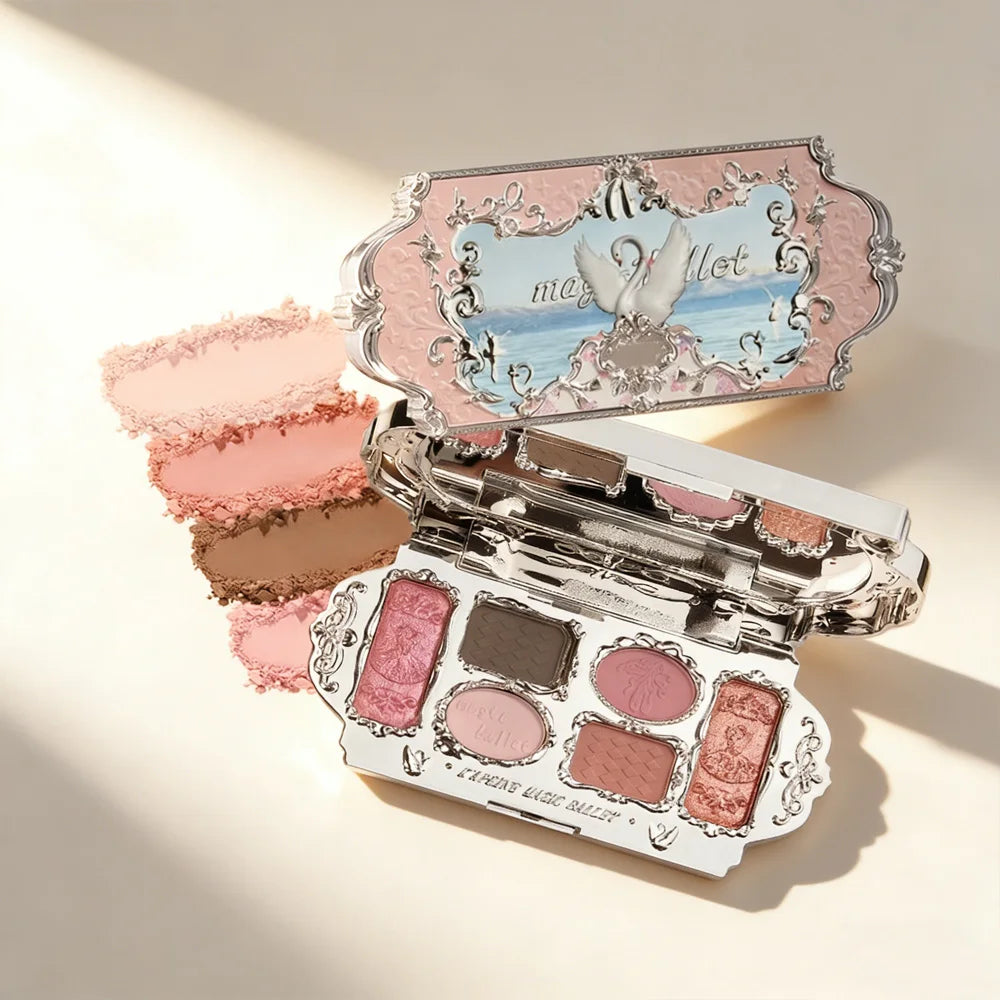 6-Color Shimmer Eyeshadow & Highlighter Makeup Palette - 10