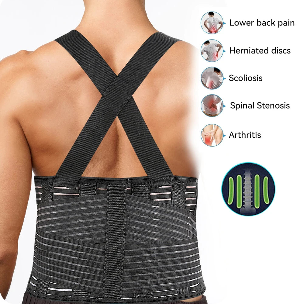 Adjustable Lower Back Support Brace for Heavy Lifting - 16