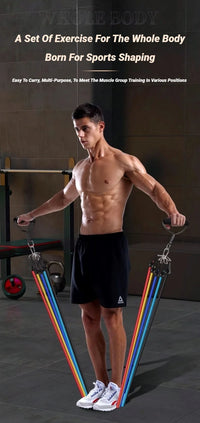 11-Piece Adjustable Resistance Band Set for Full Body Workout