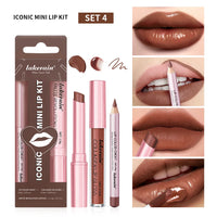 3-in-1 Waterproof Lip Liner, Lipstick & Gloss Travel Set
