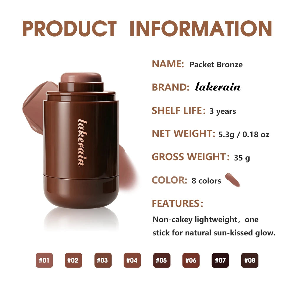 Cream Bronzer Contour Stick for Natural Sun-Kissed Glow - 16