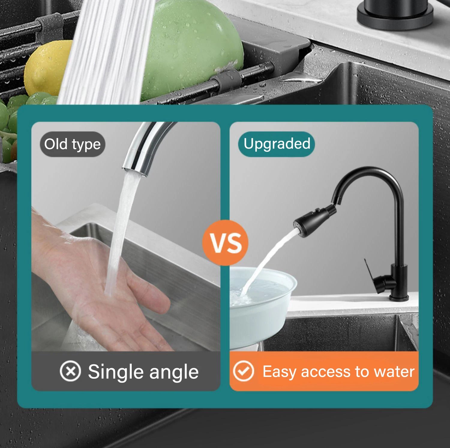 360° Rotating Kitchen Faucet Sprayer Head - 11