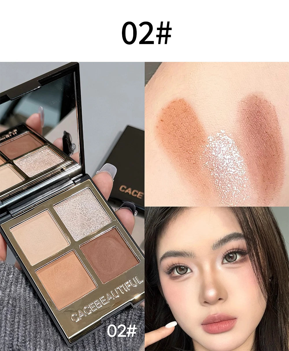 4-Color Versatile Eyeshadow Palette for Daily Makeup - 17