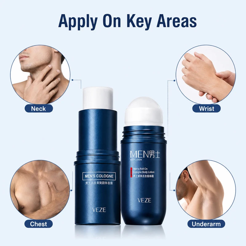 Portable Men’s Solid Cologne and Body Lotion Fragrance Set - 6
