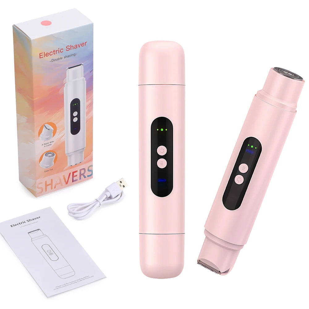 2-in-1 Waterproof Electric Body Hair Trimmer and Shaver - 28
