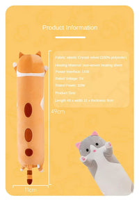 Heated Cat Plush Pillow for Pain Relief