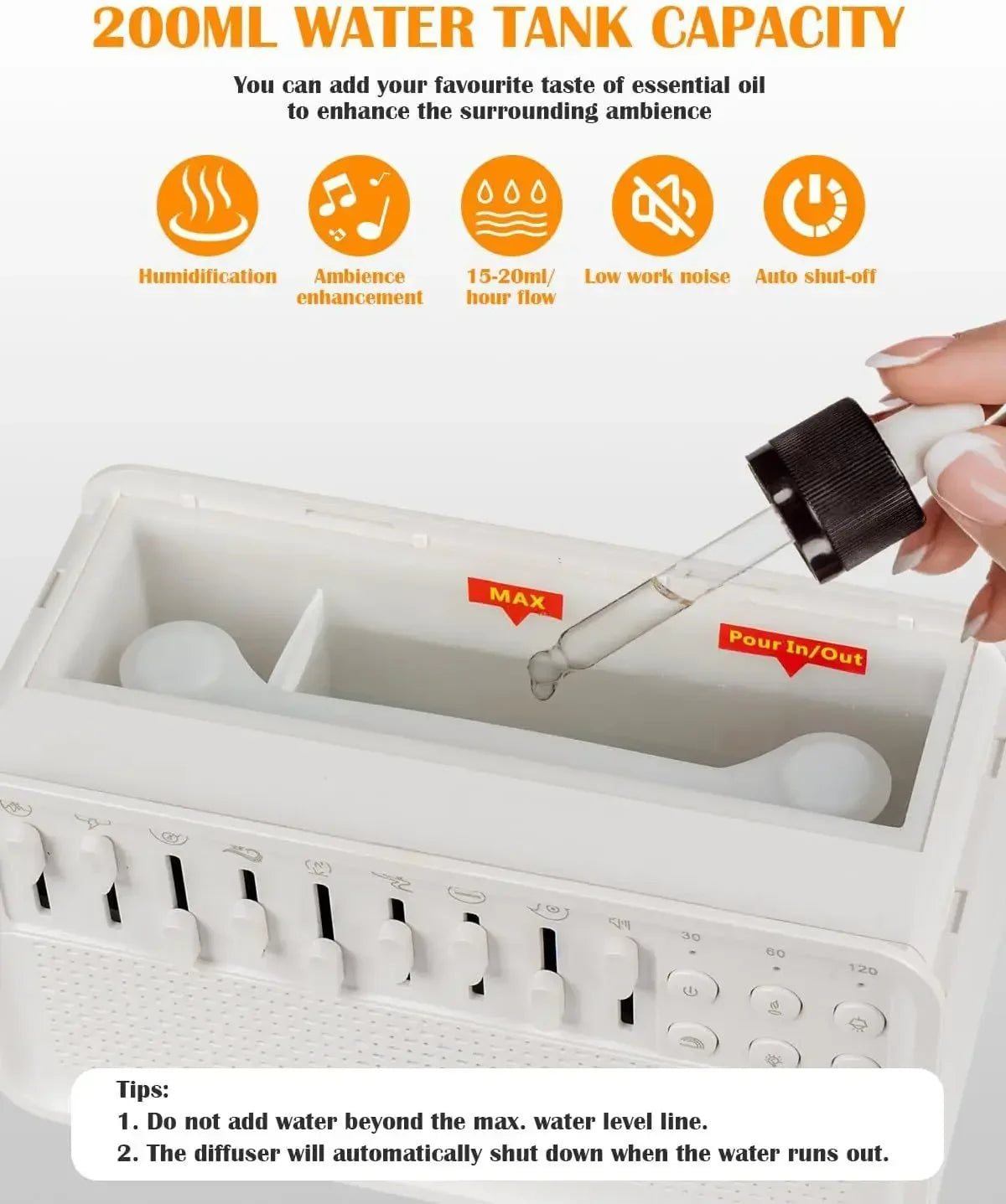 4-in-1 Sleep Sound Machine, Humidifier and Bluetooth Speaker - 16