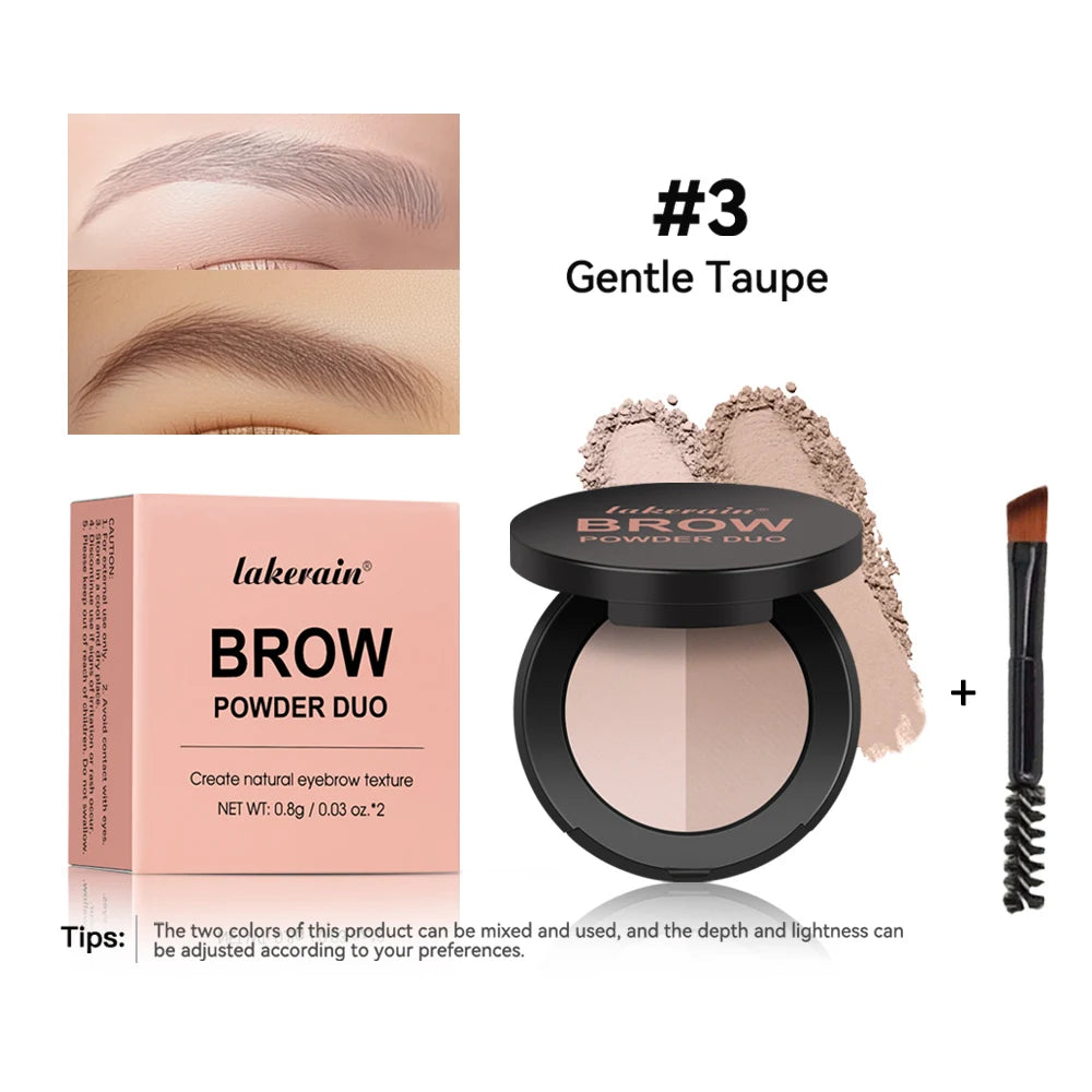 Dual-Tone Eyebrow Powder Duo with Brush - 18