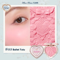 Embossed Heart Matte Blush Powder for Natural Glow