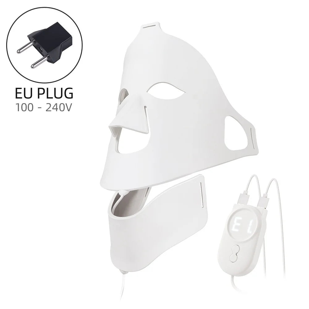 Flexible Silicone LED Light Therapy Mask for Face and Neck - 29