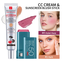 Color Correcting CC Cream and Sunscreen Blush Stick Duo