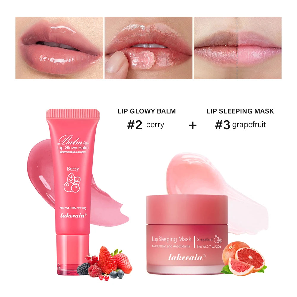 Moisturizing Lip Balm and Sleeping Mask Set for Hydrated Lips - 24