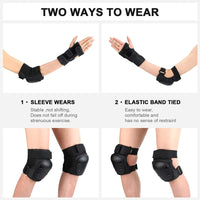 6-Piece Protective Knee, Elbow, and Wrist Pad Set
