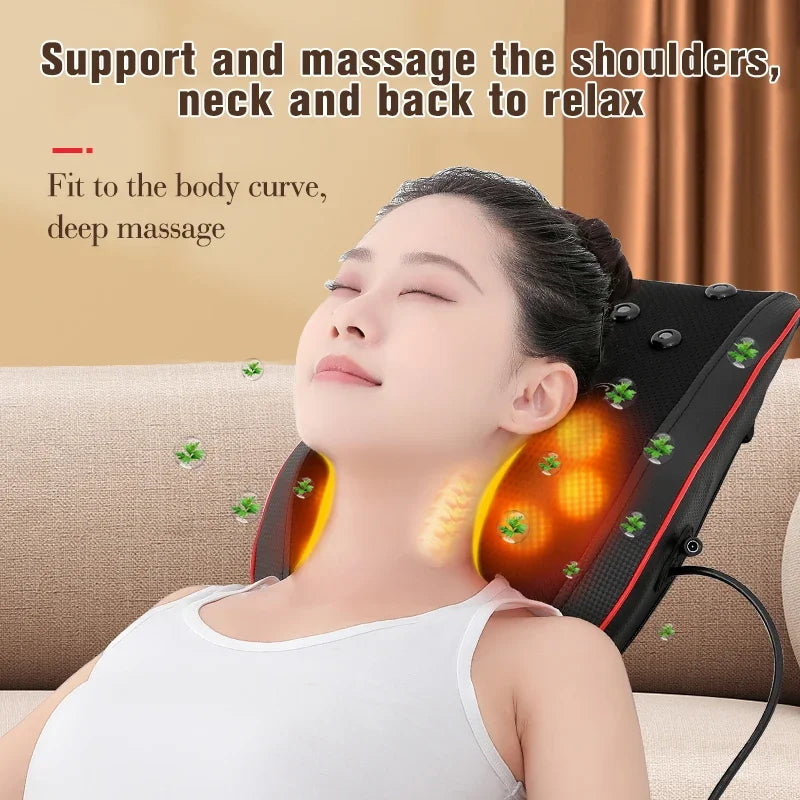 Electric Heated Shiatsu Neck and Back Massage Pillow - 2