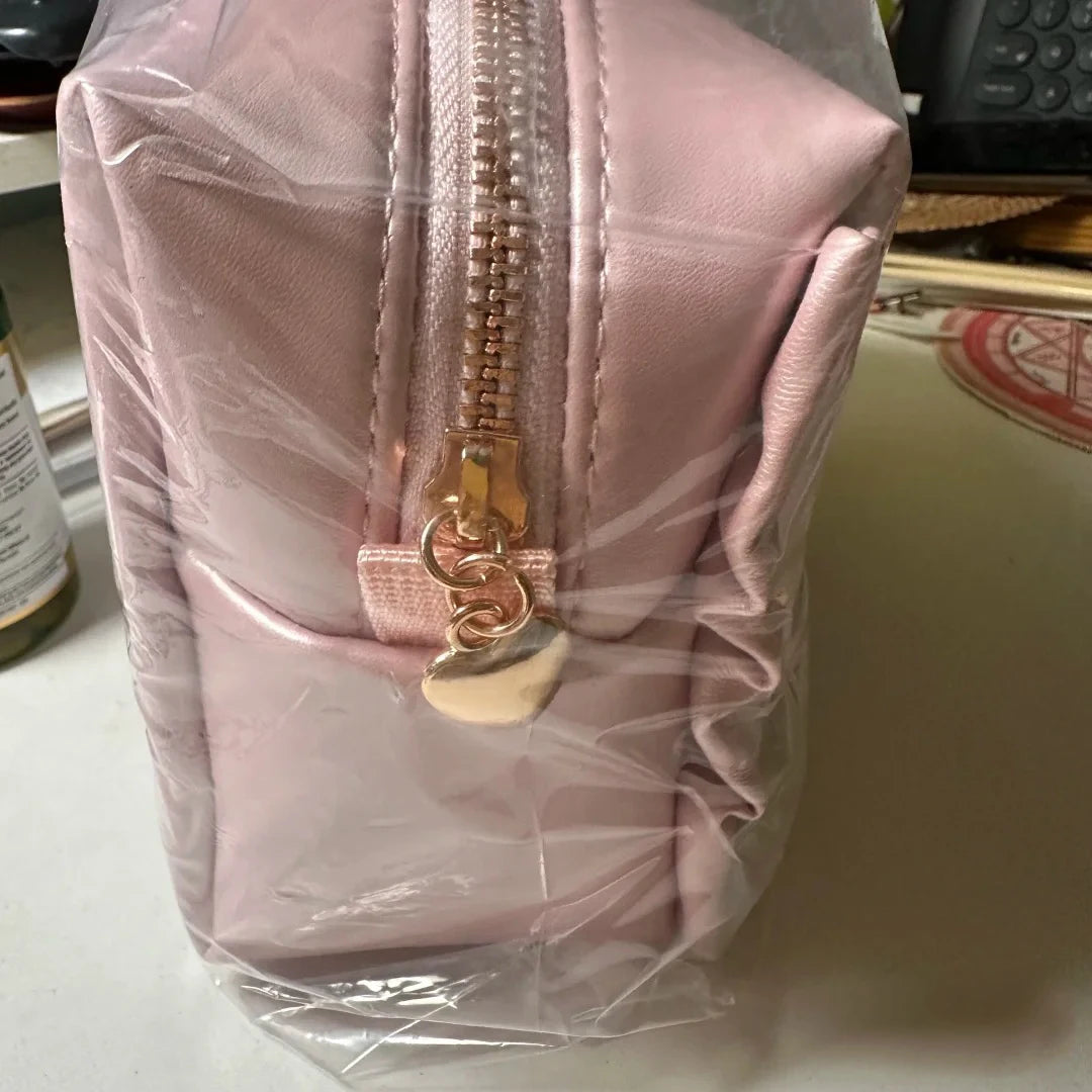 Quilted Pink Cosmetic Handbag for Daily Essentials - 11