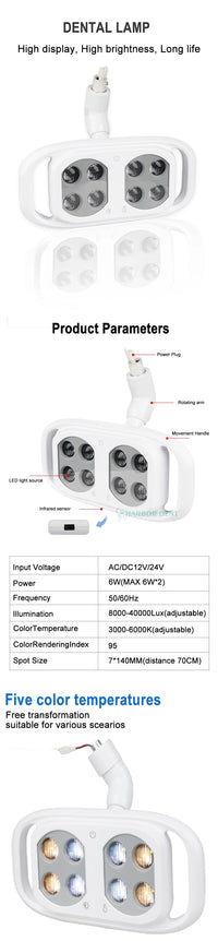 Adjustable LED Dental Chair Lamp with Touch Control