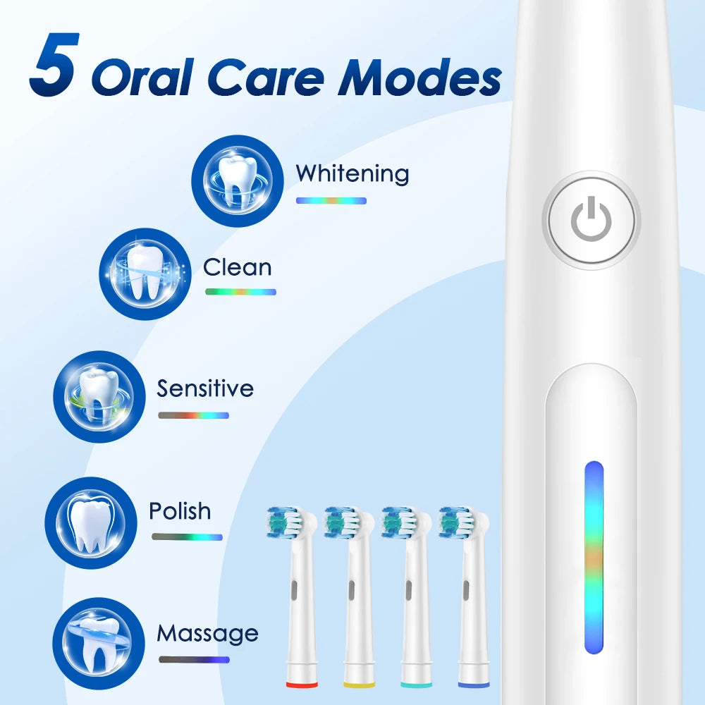 Rechargeable Rotating Electric Toothbrush with 4 Heads - 2