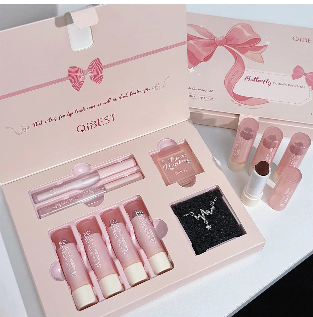 7-Piece Velvet Lip and Face Makeup Gift Set - 8