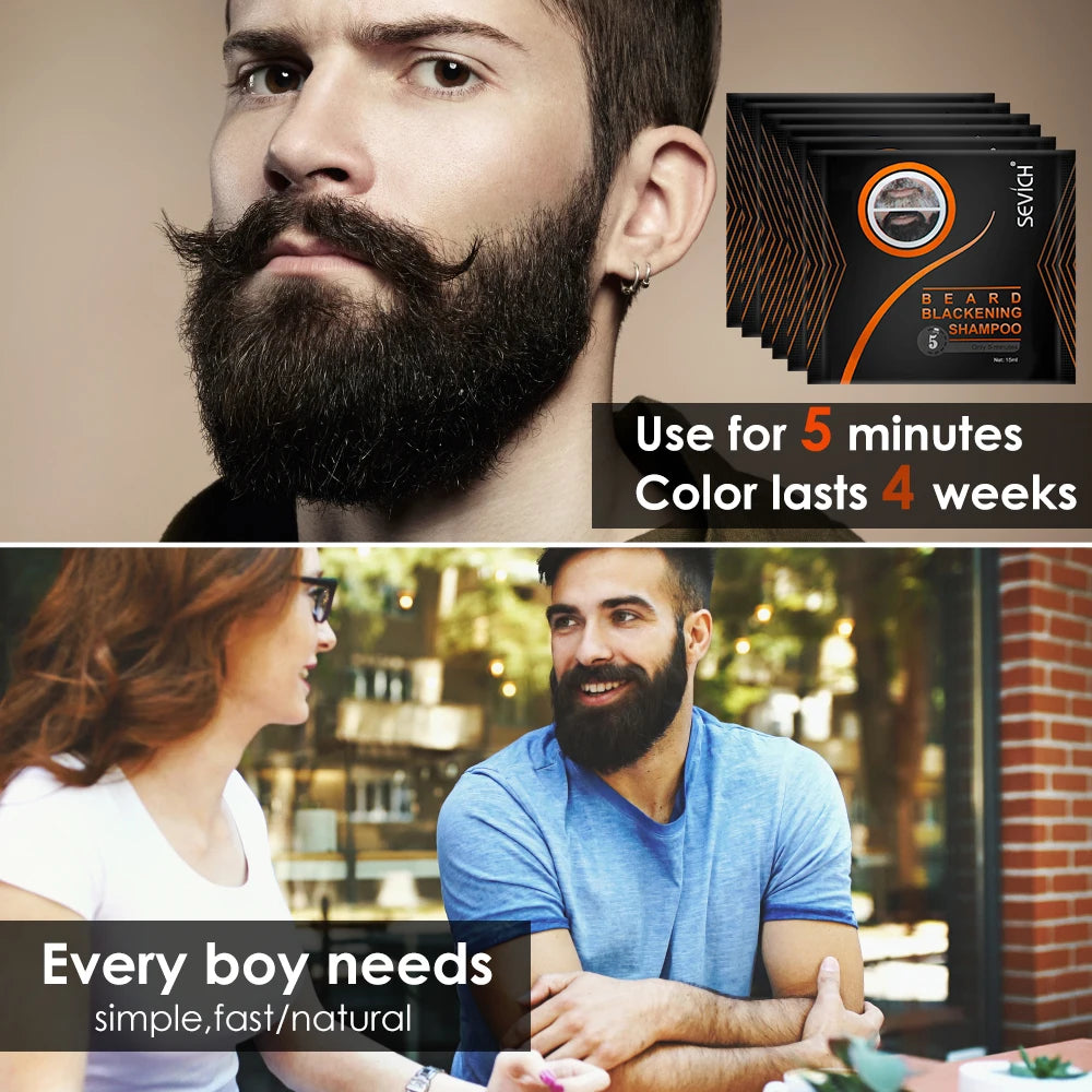 Instant Beard Blackening Shampoo for Men - 8