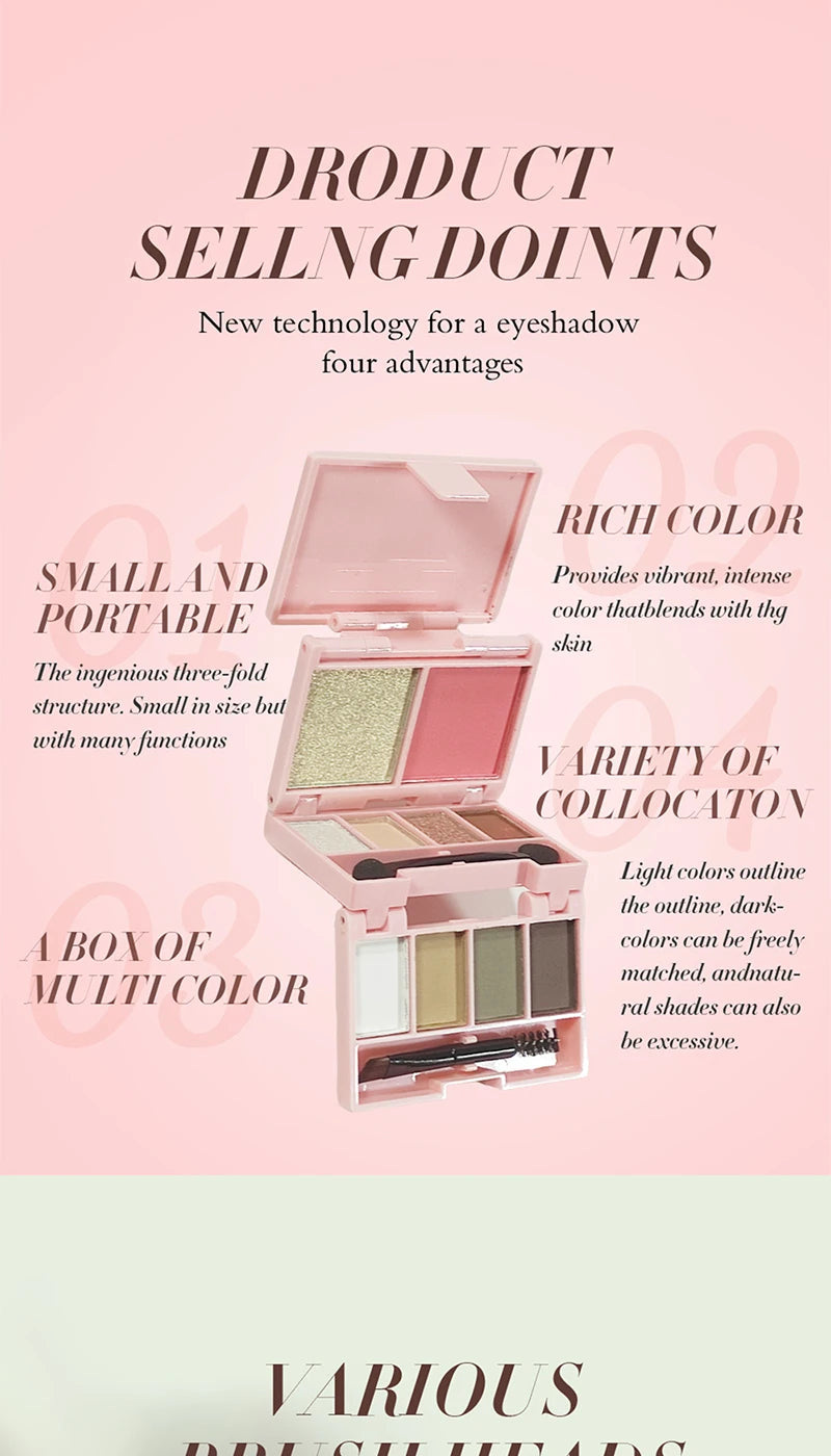 All-in-One Portable Makeup Palette for Travel and Daily Use - 10