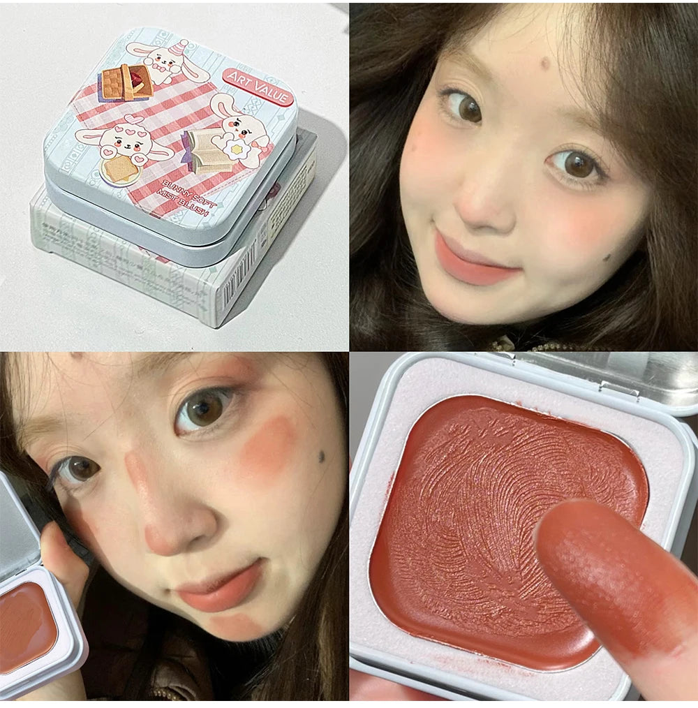 Matte Cream Cheek Blusher Palette for Natural Glow - 19