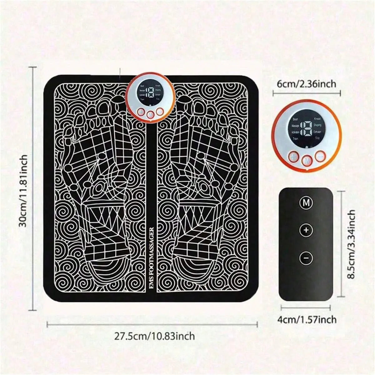 EMS Electric Foot Massage Mat for Pain Relief - 8