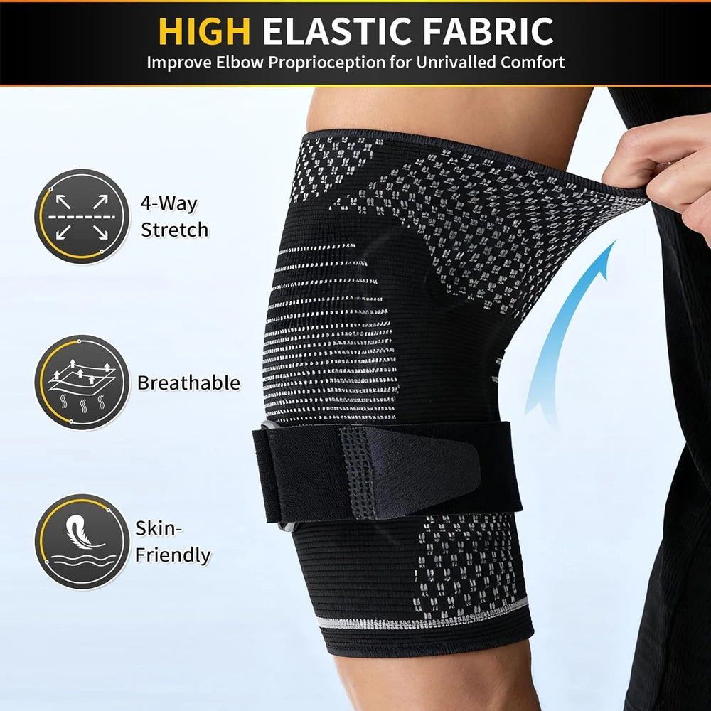 Adjustable Elbow Compression Support Brace with Gel Pads - 14