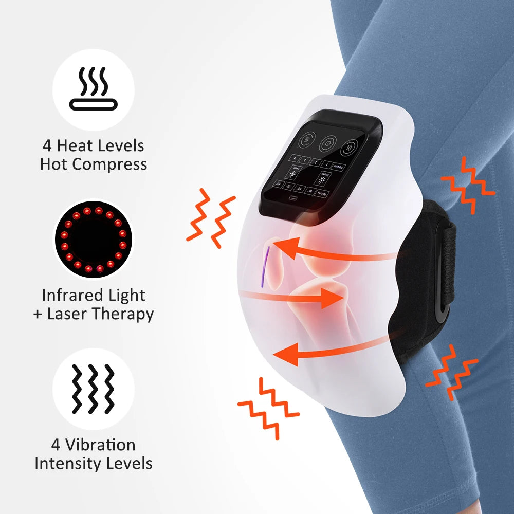 Cordless Heated Knee Massager with Vibration and Infrared Therapy - 2