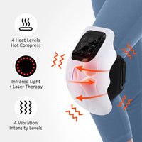 Cordless Heated Knee Massager with Vibration and Infrared Therapy