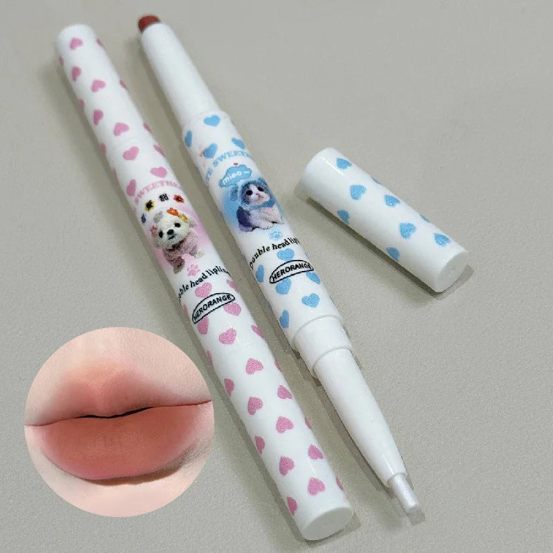 Dual-Ended Precision Lip Liner and Matte Lipstick Pen - 4