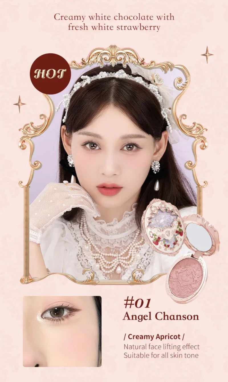 Embossed Strawberry Rococo Makeup Blush Powder - 14