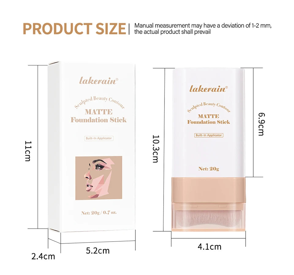 Matte Foundation Stick with Built-In Blending Brush - 17