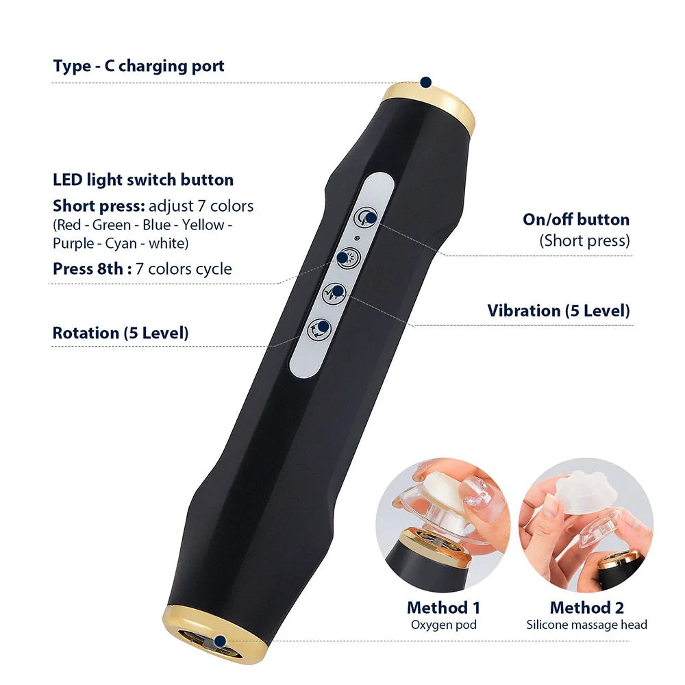 7-Color LED Oxygen Facial Rejuvenation Wand - 19