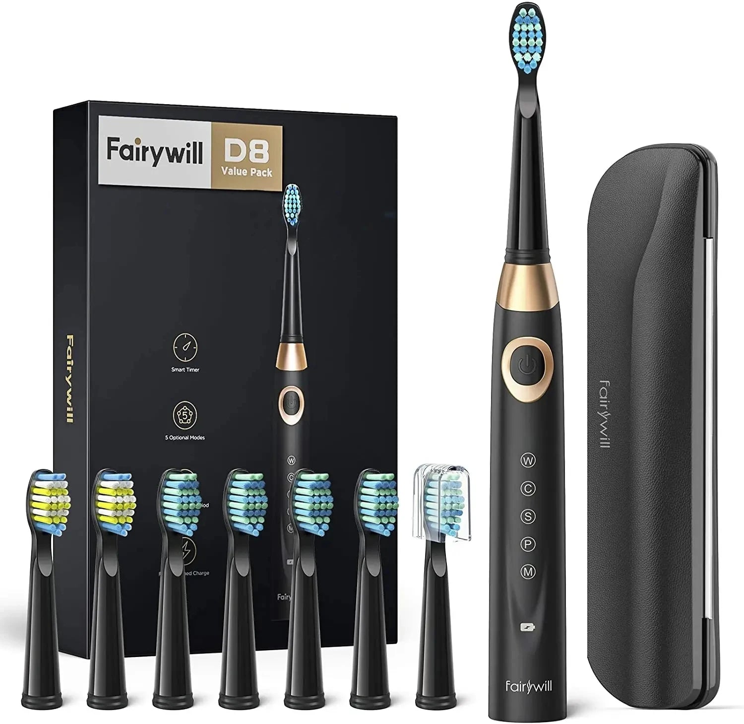 Sonic Rechargeable Electric Toothbrush with 8 Brush Heads - 1
