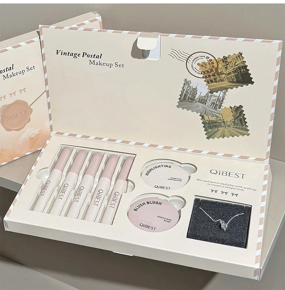 8-Piece Vintage Style Makeup and Jewelry Gift Set - 25