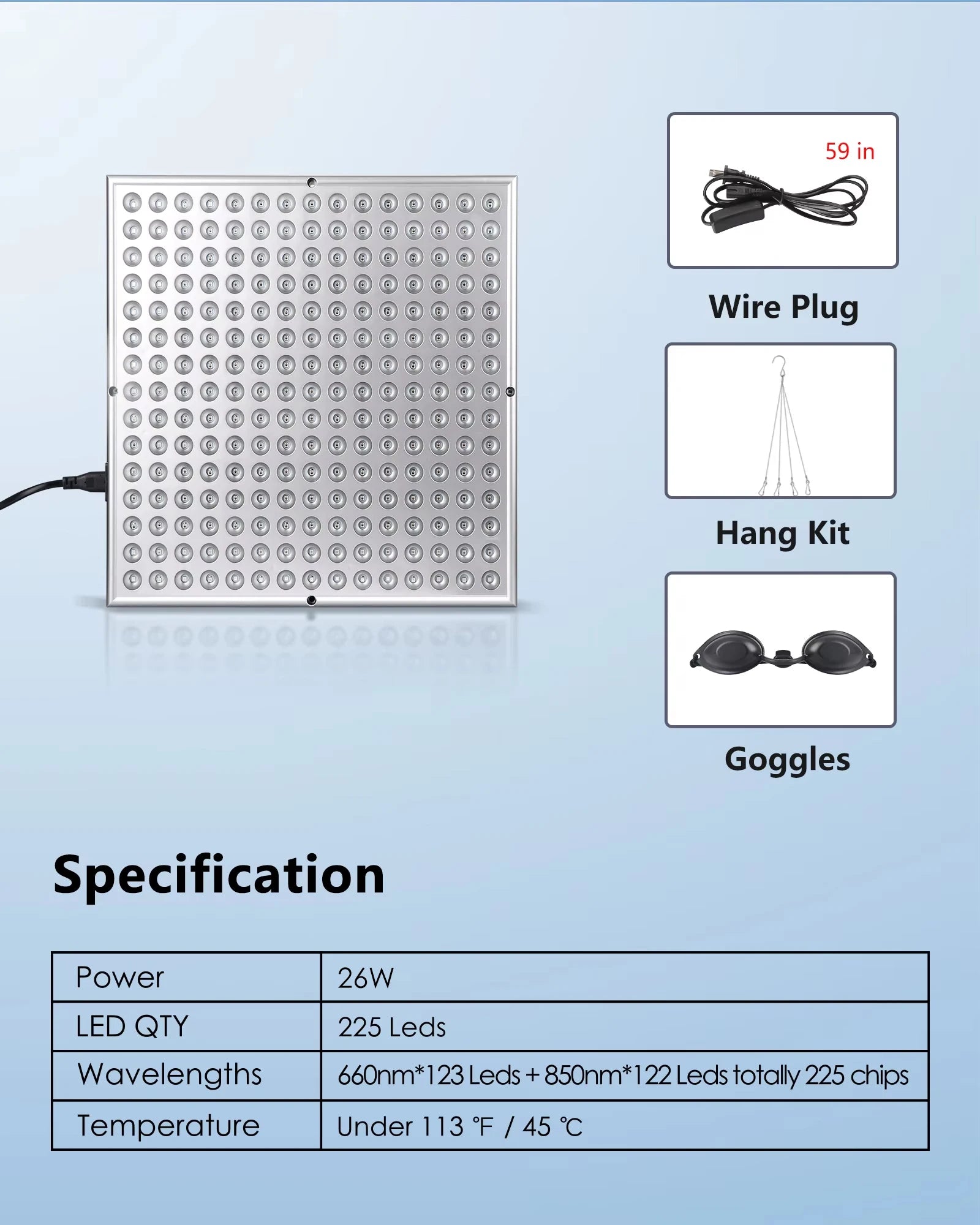 LED Red Light Therapy Panel for Skin Rejuvenation and Pain Relief - 12