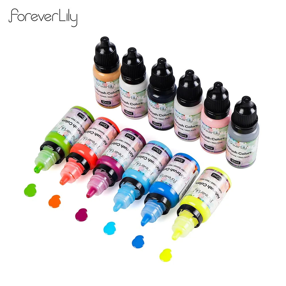 Professional Airbrush Paint Set for Nail Art and Crafts - 10
