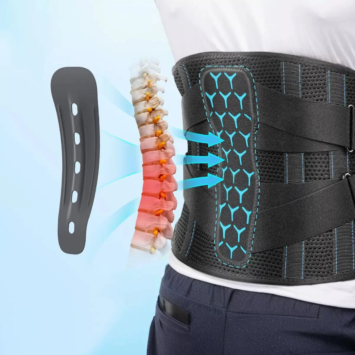 Adjustable Lumbar Support Brace for Lower Back Pain Relief - 4