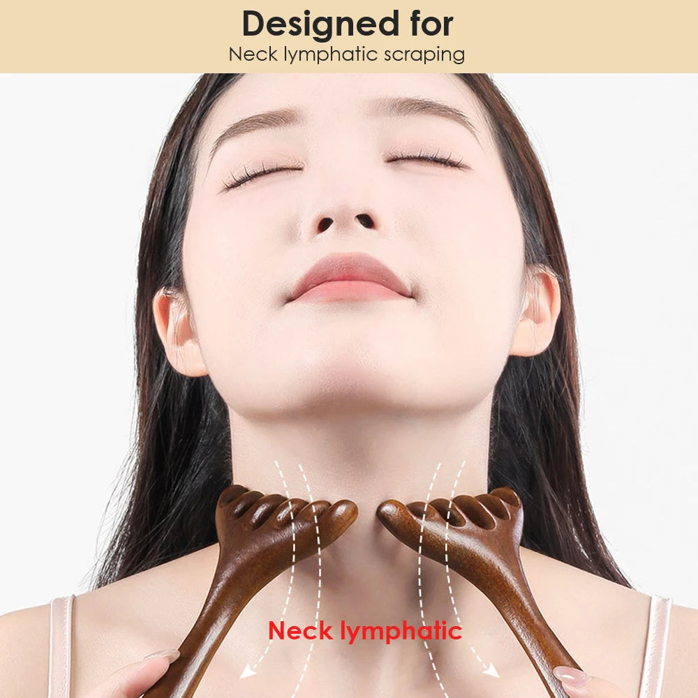 6-Claw Natural Sandalwood Scalp and Meridian Massage Comb - 5